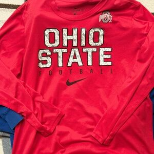 Nike Mens Ohio State Football Long Sleeve  Tee Shirt